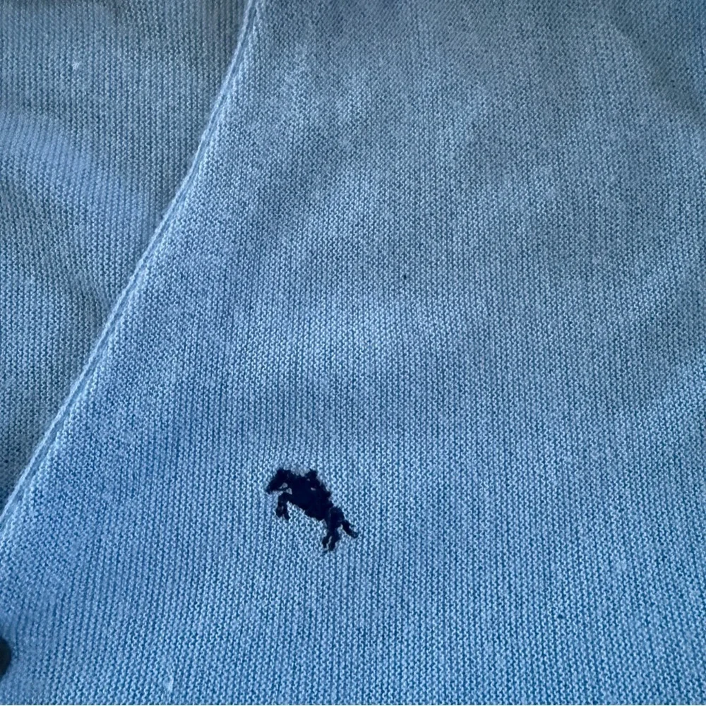 Vintage Cardigan sweater Steeplechase Blue button front horse embroidery XL